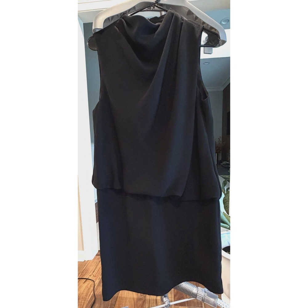 Trina Turk Sz 8 Black Sleeveless Cowl Neck Dress